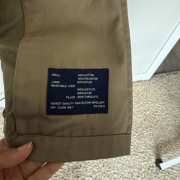 Vintage Chaps Ralph Lauren Trench Coat Large Thinsulate Lining Quiet Luxury Fall - Picture 14 of 15